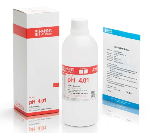 Hanna HI7004L pH 4.01 Buffer Calibration Solution – 500 mL