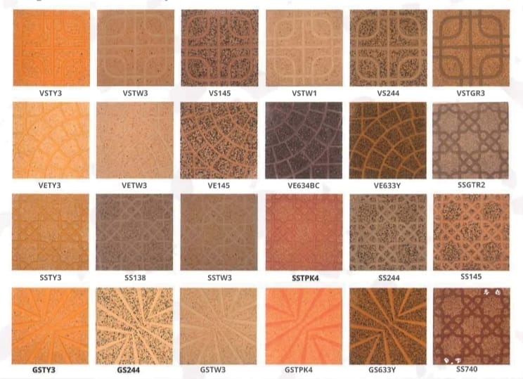 Embossed and Engraved Tiles, Price per LOT: 6 tiles per LOT (1.2 x 0.8 m2)