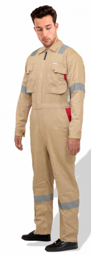 BEIGE + RED DOHA COVERALL PRIME CAPTAIN, sizes: S,M,L,XL,2XL,3XL,4XL
