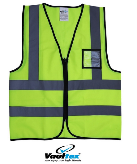 Vaultex Reflective Fabric vest with Zipper and ID Pocket, Code: BUP, 200 pcs per Carton by Supplytent.com