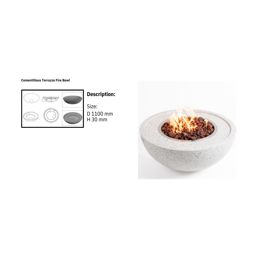 Terrazzo Fire Bowl without windshield by Supplytent.com