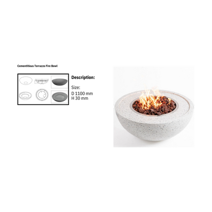 Terrazzo Fire Bowl without windshield by Supplytent.com
