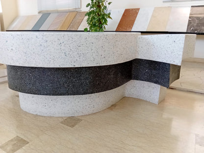 3 Layer Terrazzo Table Asymmetric Modern Design Collection by Supplytent.com