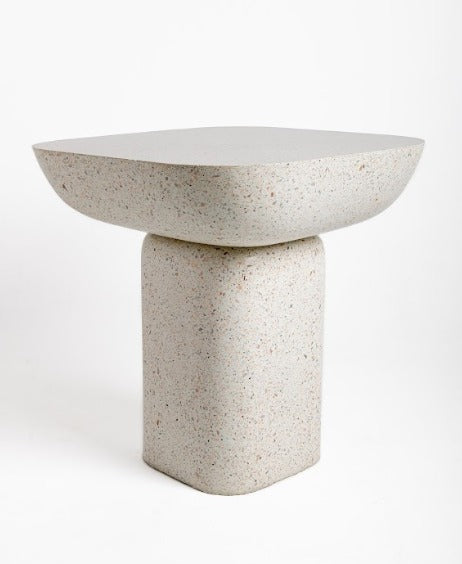 Cement Terrazzo Square Side Table Living Room Decor by Supplytent.com
