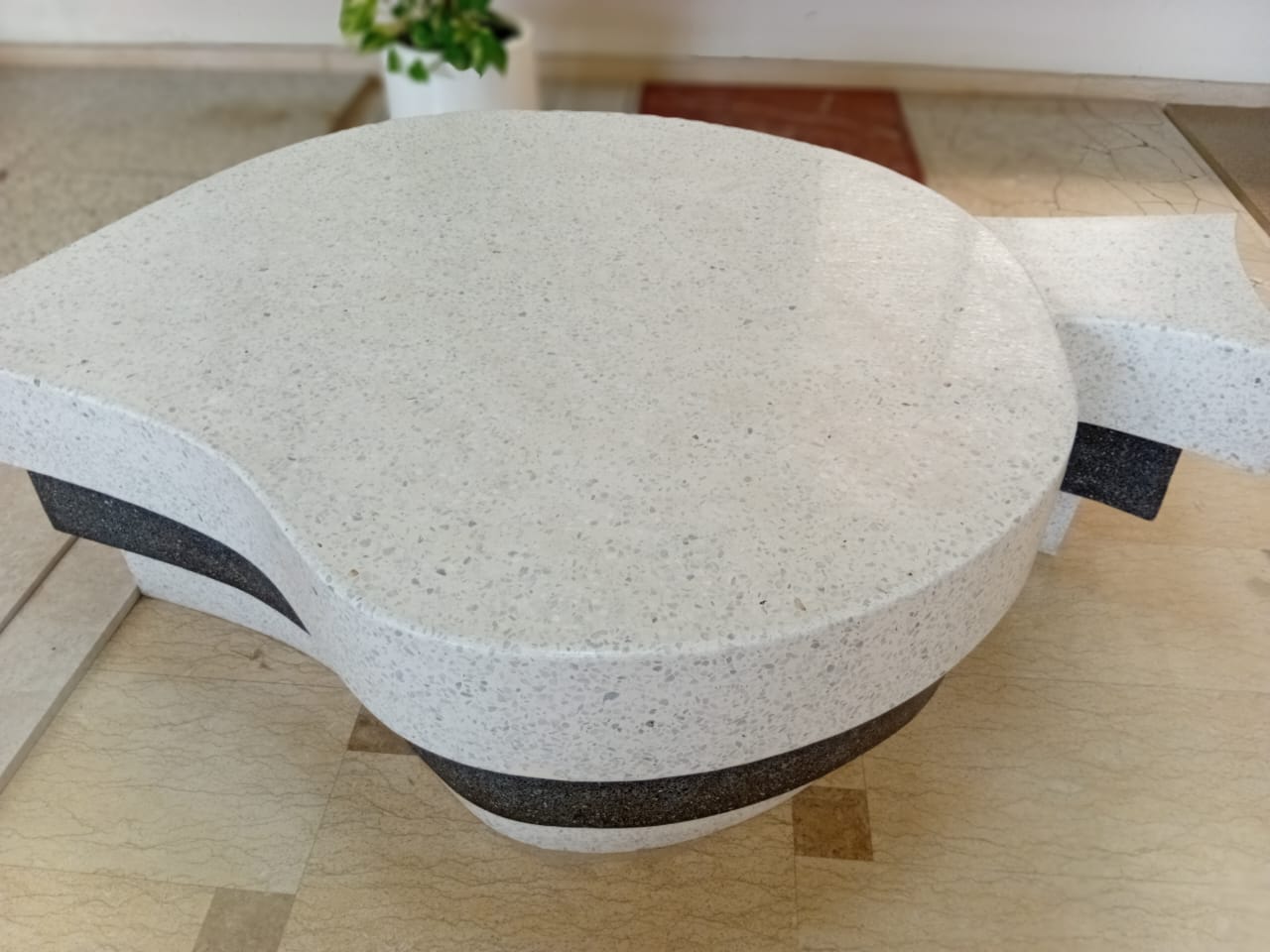 3 Layer Terrazzo Table Asymmetric Modern Design Collection by Supplytent.com