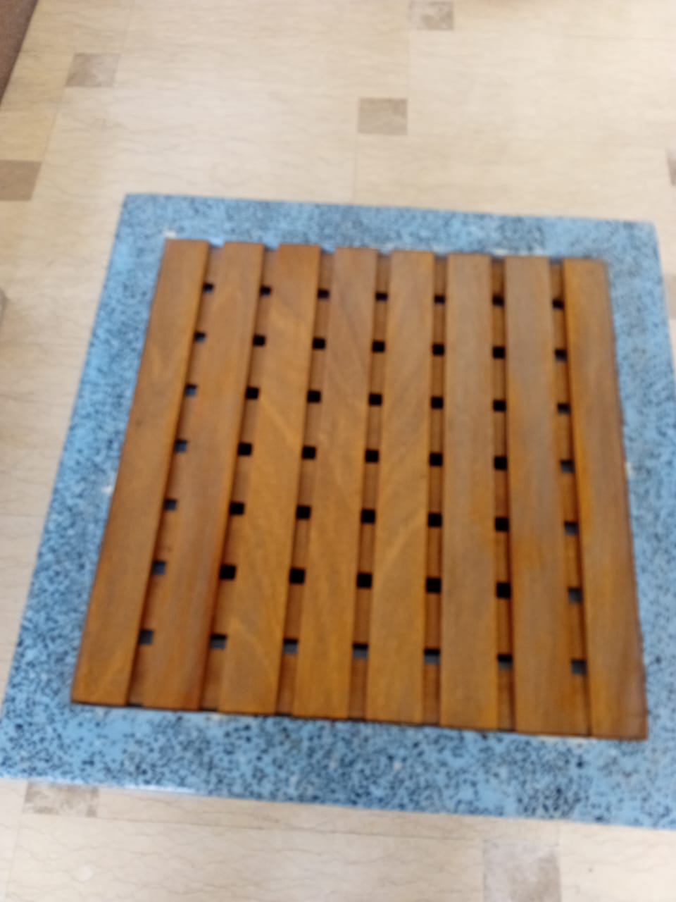 white Terrazzo table + 4 seats different colors by Supplytent.com