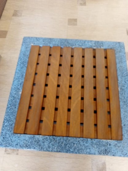 white Terrazzo table + 4 seats different colors by Supplytent.com