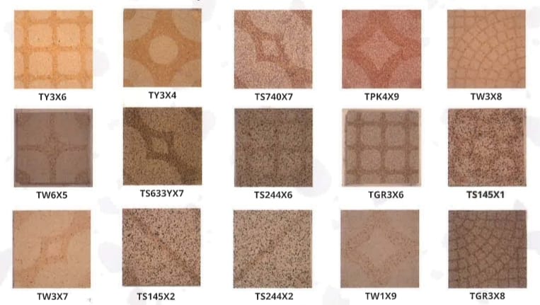 Shot Blasted Tiles or Shadow Sequenced Tiles, price per Lot: 6 tiles in lot( 1.2 x 0.8 m2), Unit Tile Size: 40 X 40 x 3 cm by Supplytent.com